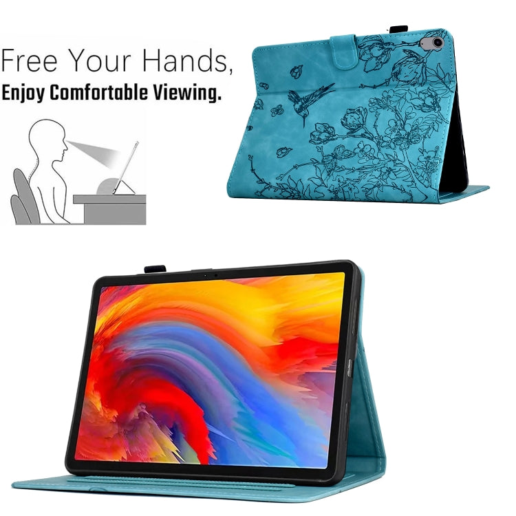 For iPad mini 2024 / mini 6 Flowers and Bird Embossed Smart Leather Tablet Case