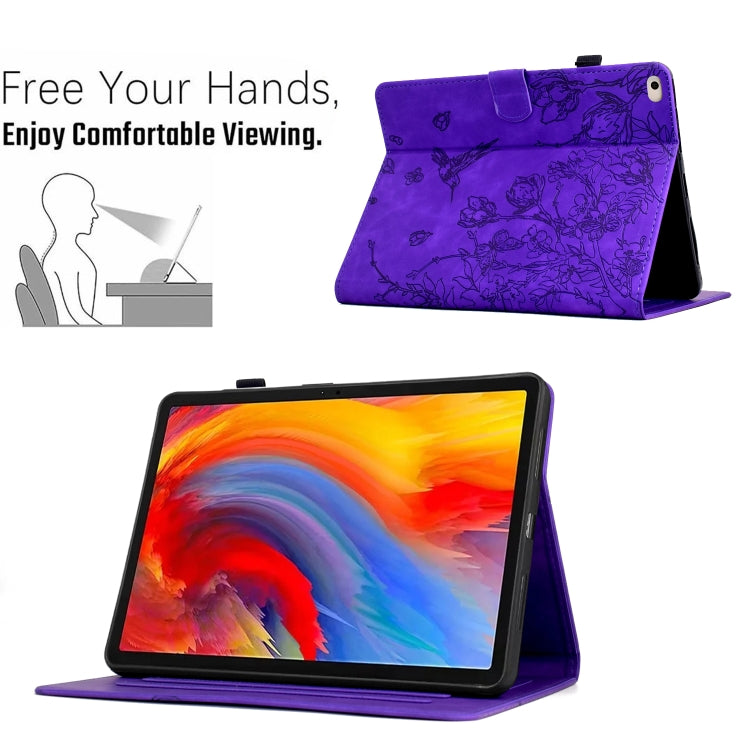For iPad mini 5 / 4 / 3 / 2 / 1 Flowers and Bird Embossed Smart Leather Tablet Case