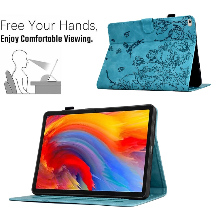 For iPad mini 5 / 4 / 3 / 2 / 1 Flowers and Bird Embossed Smart Leather Tablet Case
