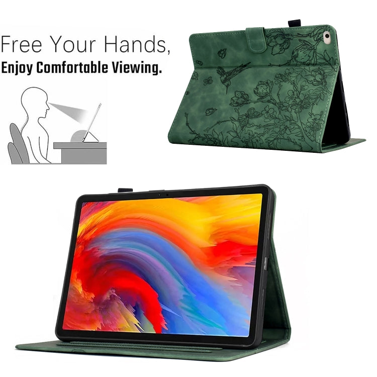 For iPad mini 5 / 4 / 3 / 2 / 1 Flowers and Bird Embossed Smart Leather Tablet Case