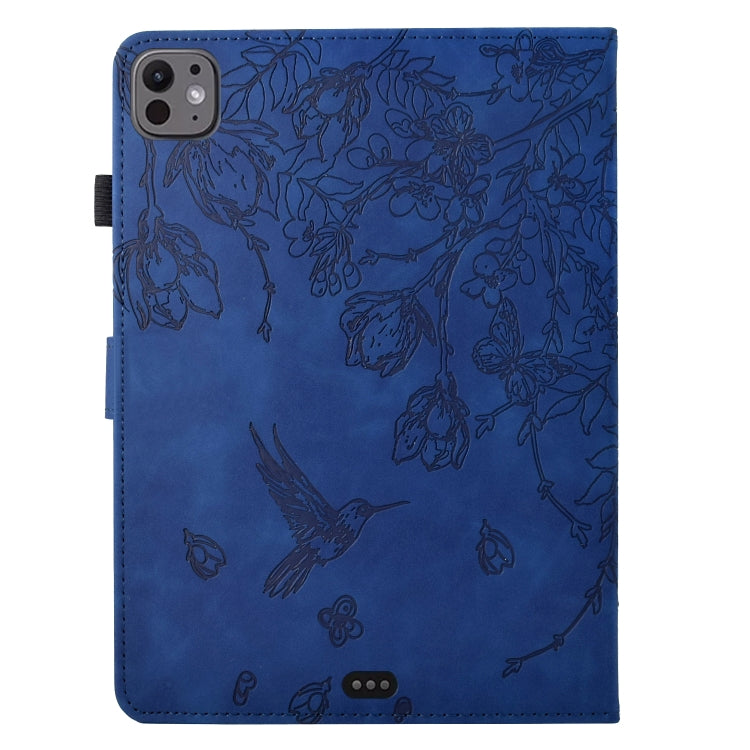 For iPad Pro 11 2025 / 2024 Flowers and Bird Embossed Smart Leather Tablet Case