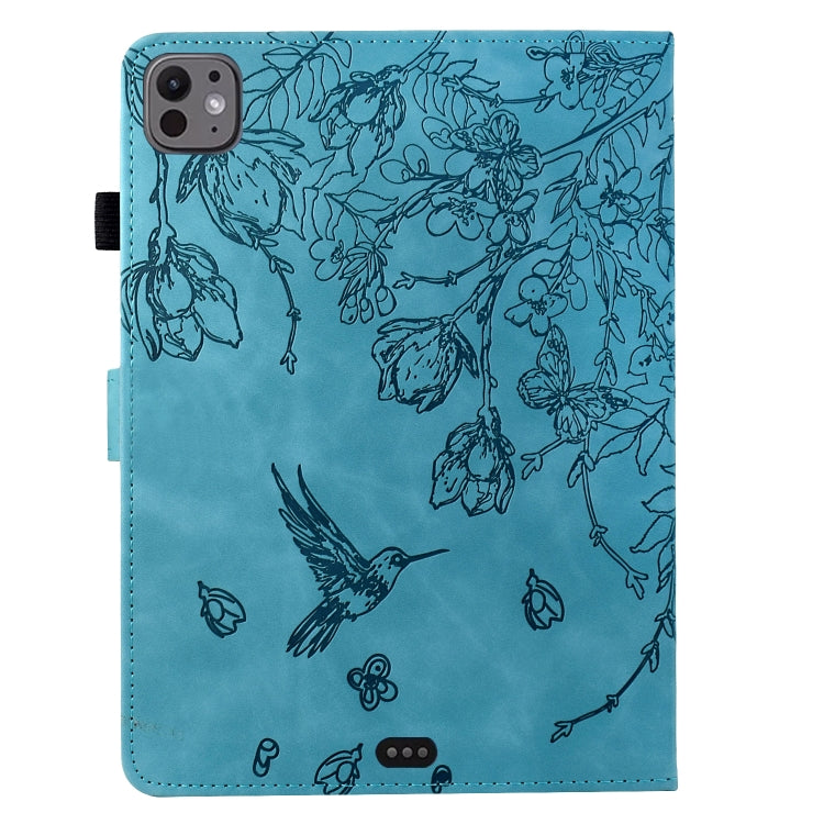 For iPad Pro 11 2025 / 2024 Flowers and Bird Embossed Smart Leather Tablet Case