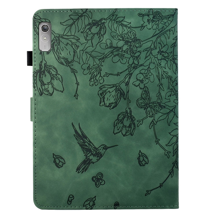 For Lenovo Tab M9 Flowers and Bird Embossed Smart Leather Tablet Case