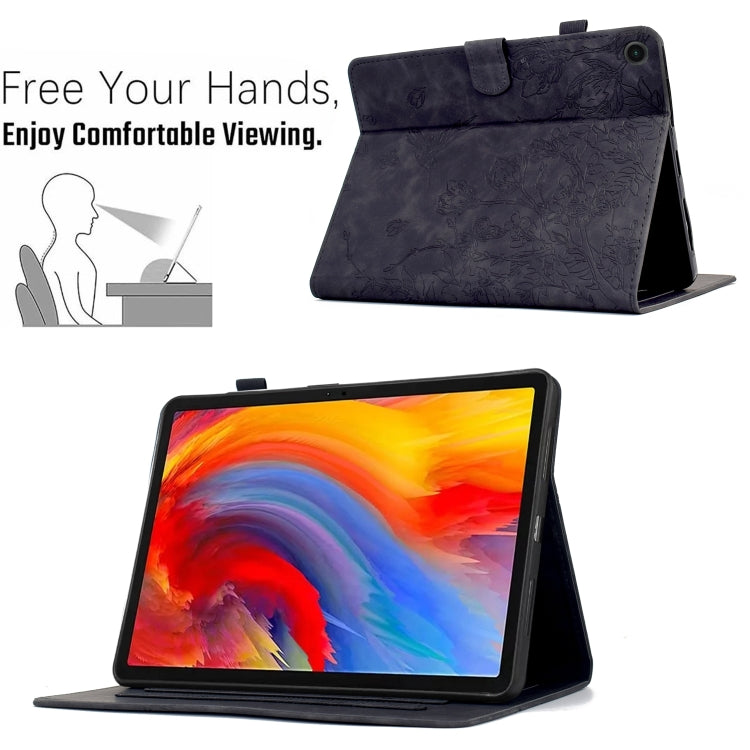 For Lenovo Tab M10 3rd Gen Flowers and Bird Embossed Smart Leather Tablet Case