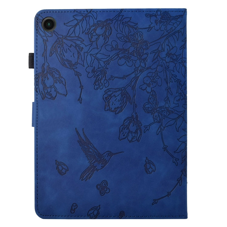 For Lenovo Tab M10 Plus 3rd Gen Flowers and Bird Embossed Smart Leather Tablet Case
