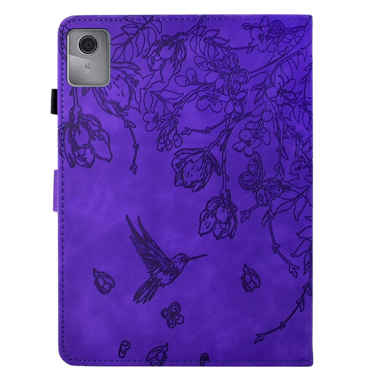 For Lenovo Tab M11 Flowers and Bird Embossed Smart Leather Tablet Case