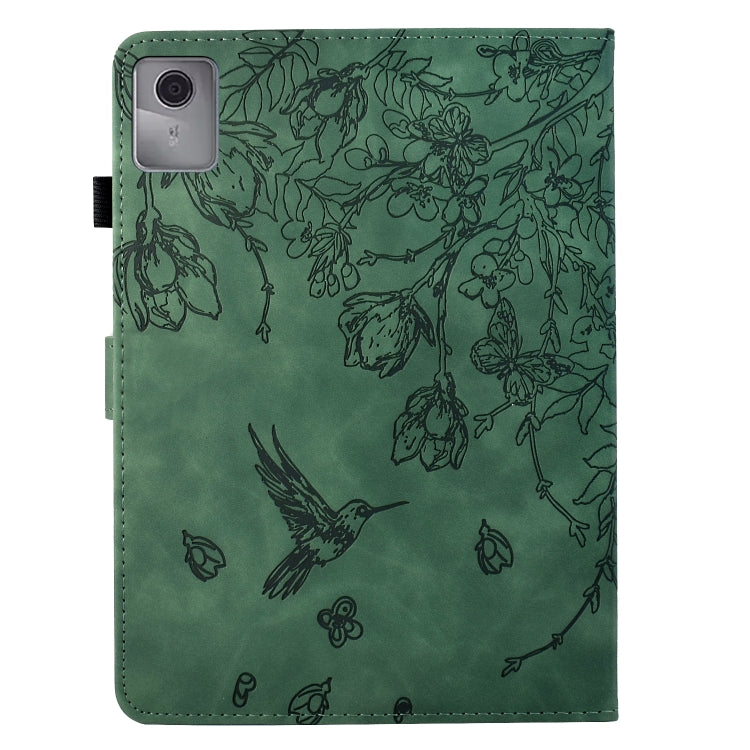 For Lenovo Tab M11 Flowers and Bird Embossed Smart Leather Tablet Case
