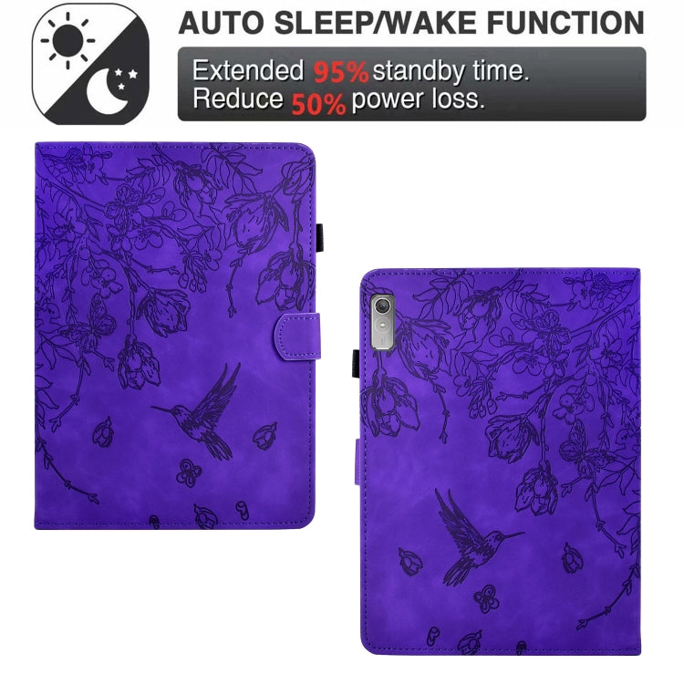 For Lenovo Tab P11 2nd Gen Flowers and Bird Embossed Smart Leather Tablet Case