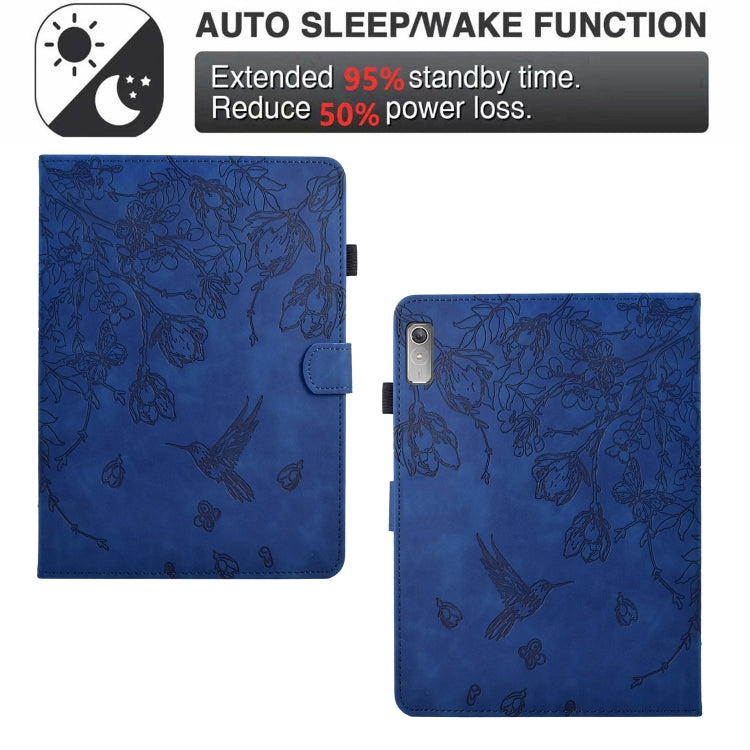 For Lenovo Tab P11 2nd Gen Flowers and Bird Embossed Smart Leather Tablet Case