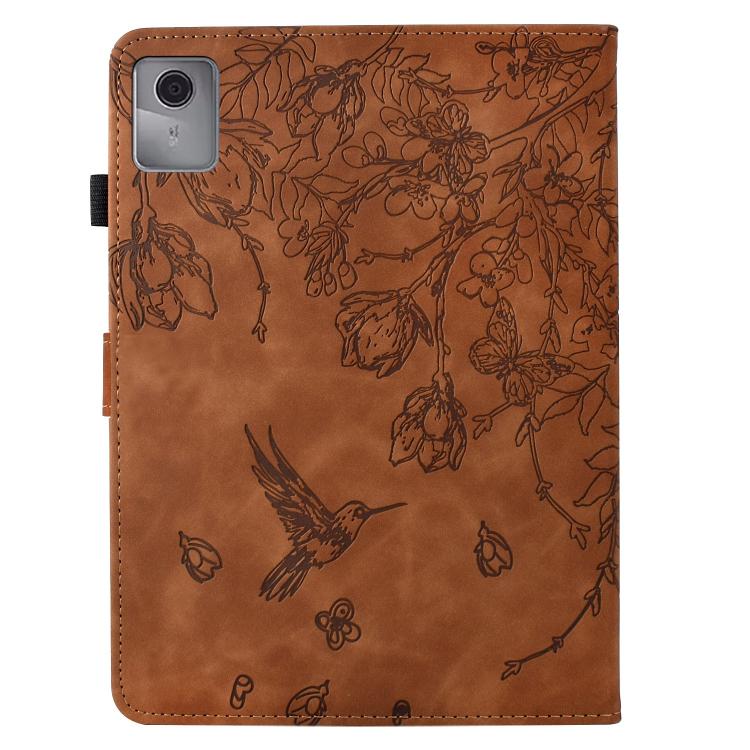 For Lenovo Xiaoxin Pad 11 2025 Flowers and Bird Embossed Smart Leather Tablet Case