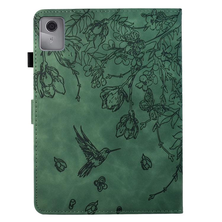 For Lenovo Xiaoxin Pad 11 2025 Flowers and Bird Embossed Smart Leather Tablet Case