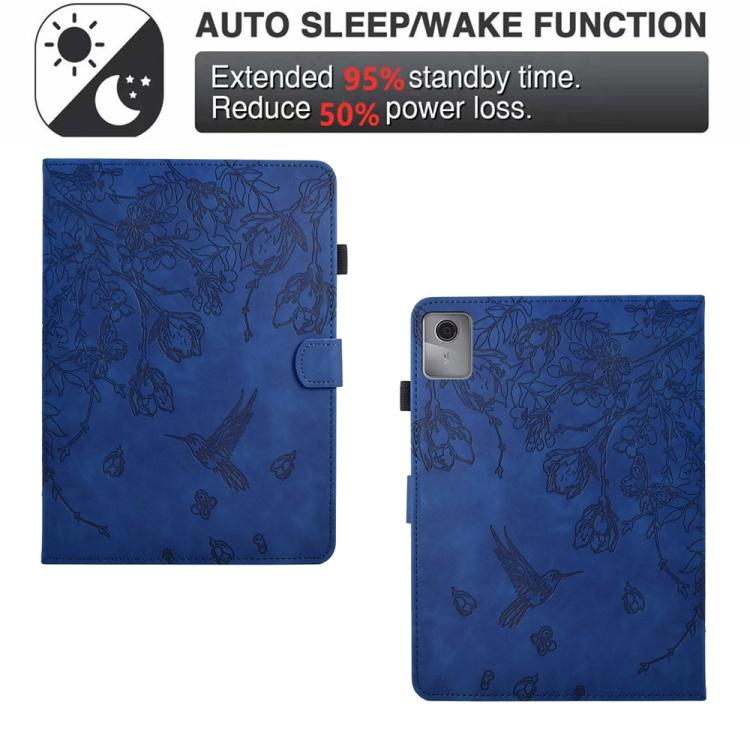 For Lenovo Xiaoxin Pad 12.1 2025 Flowers and Bird Embossed Smart Leather Tablet Case