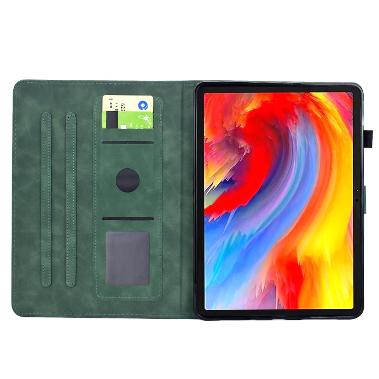 For Samsung Galaxy Tab A11+ / A9+ Flowers and Bird Embossed Smart Leather Tablet Case