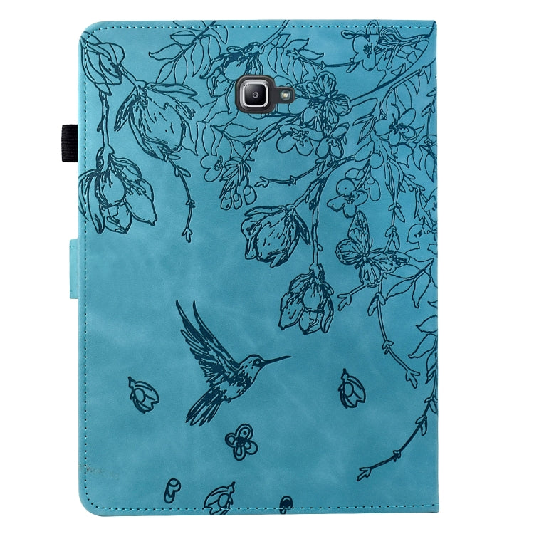 For Samsung Galaxy Tab A 10.1 T580 Flowers and Bird Embossed Smart Leather Tablet Case