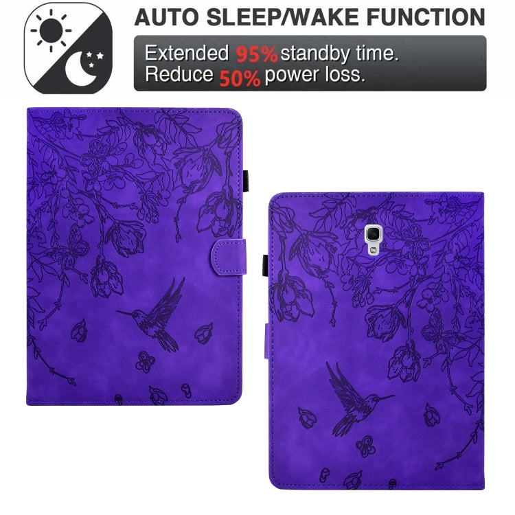For Samsung Galaxy Tab A 10.5 T590 Flowers and Bird Embossed Smart Leather Tablet Case