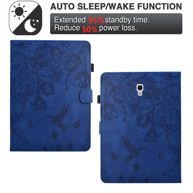 For Samsung Galaxy Tab A 10.5 T590 Flowers and Bird Embossed Smart Leather Tablet Case