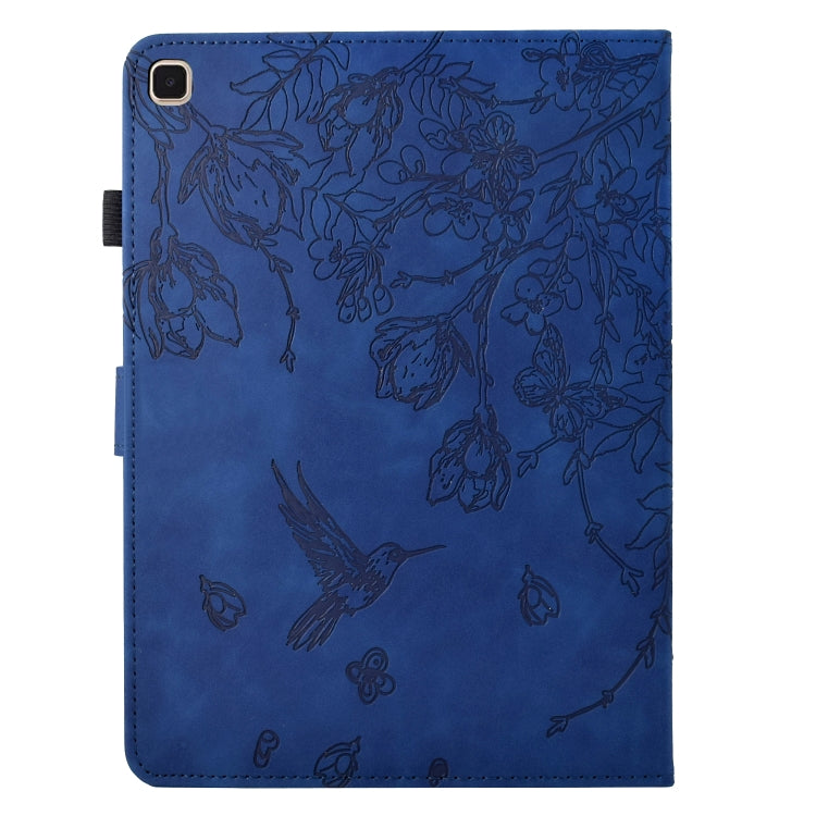 For Samsung Galaxy Tab S5e T720 Flowers and Bird Embossed Smart Leather Tablet Case