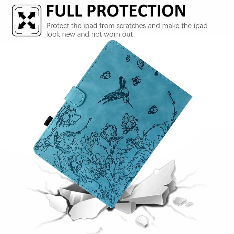 For Samsung Galaxy Tab S5e T720 Flowers and Bird Embossed Smart Leather Tablet Case