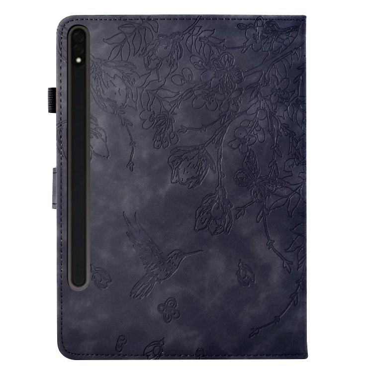 For Samsung Galaxy Tab S10 FE+ Flowers and Bird Embossed Smart Leather Tablet Case