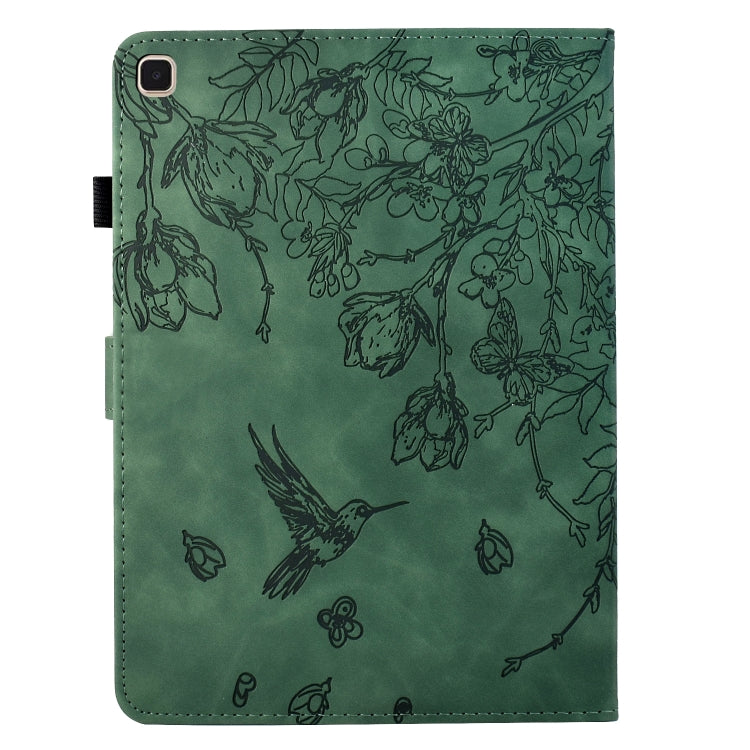 For Samsung Galaxy Tab A7 Lite T220 Flowers and Bird Embossed Leather Tablet Case