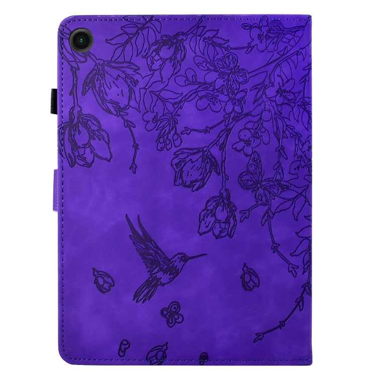 For Amazon Fire HD 8 2018/2017/2016 Flowers and Bird Embossed Smart Leather Tablet Case