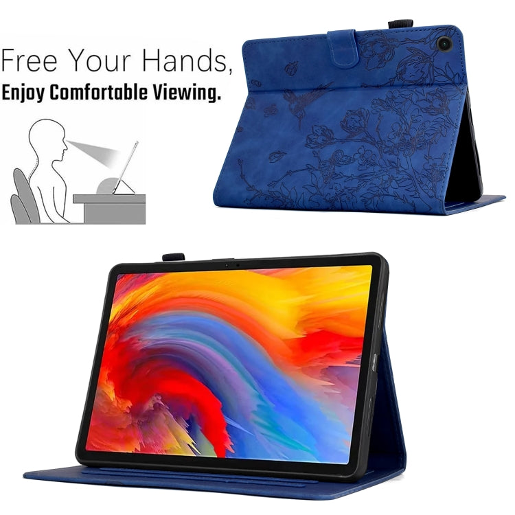 For Amazon Fire HD 8 2018/2017/2016 Flowers and Bird Embossed Smart Leather Tablet Case