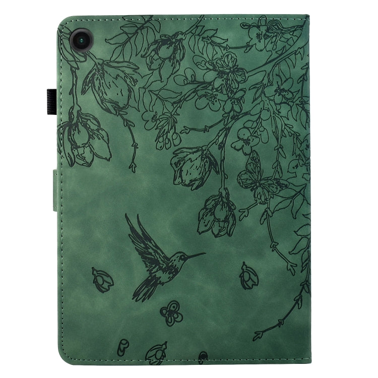 For Amazon Fire HD 8 2018/2017/2016 Flowers and Bird Embossed Smart Leather Tablet Case