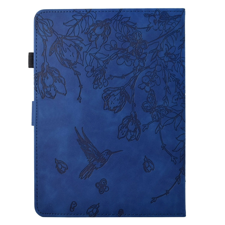 For Amazon Kindle Paperwhite 4/3/2/1 Flowers and Bird Embossed Smart Leather Tablet Case