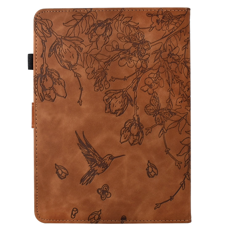 For Amazon Kindle Paperwhite 2021 Flowers and Bird Embossed Smart Leather Tablet Case