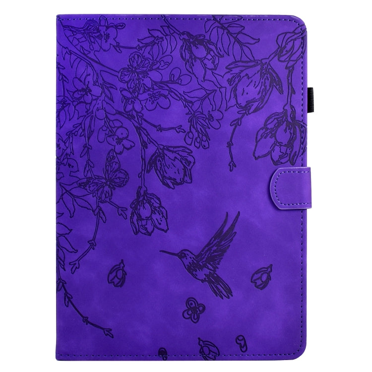 For Amazon Kindle Paperwhite 12th Gen 2024 Flowers and Bird Embossed Smart Leather Tablet Case