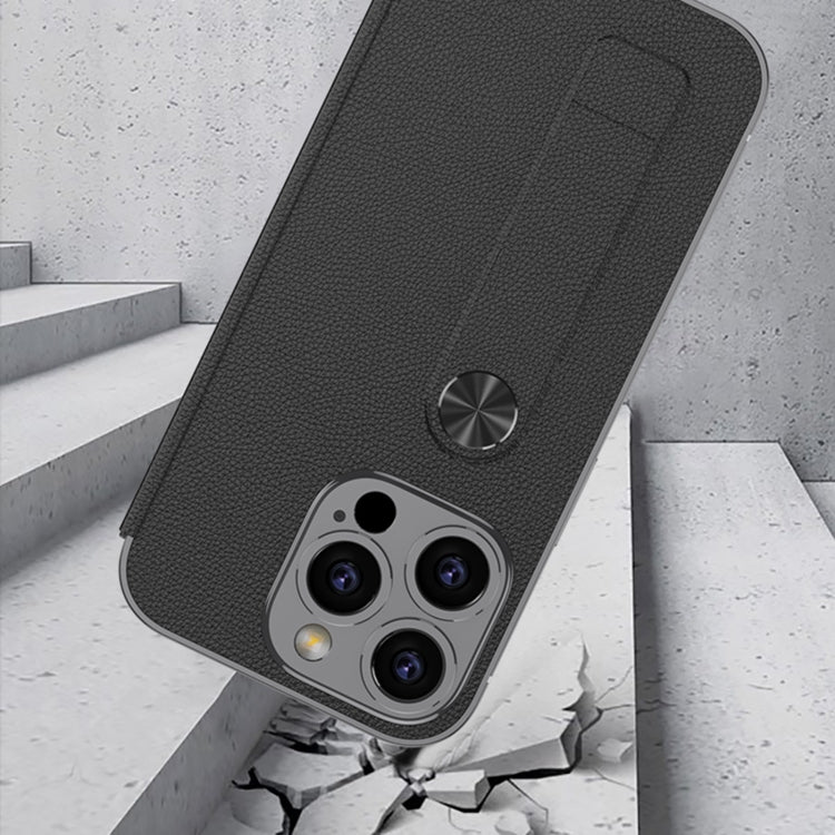 For iPhone 16 Pro GKK Plating Phantom Flip Leather MagSafe Phone Case