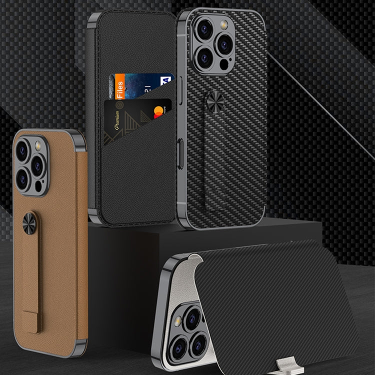 For iPhone 16 Pro GKK Plating Phantom Flip Leather MagSafe Phone Case