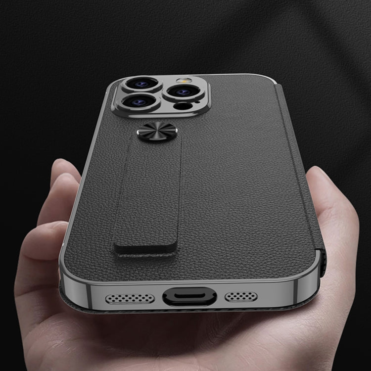 For iPhone 16 Pro GKK Plating Phantom Flip Leather MagSafe Phone Case