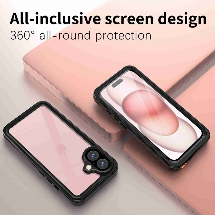 For iPhone 16 Plus RedPepper IP68 Waterproof Triple-proof Phone Case - Black