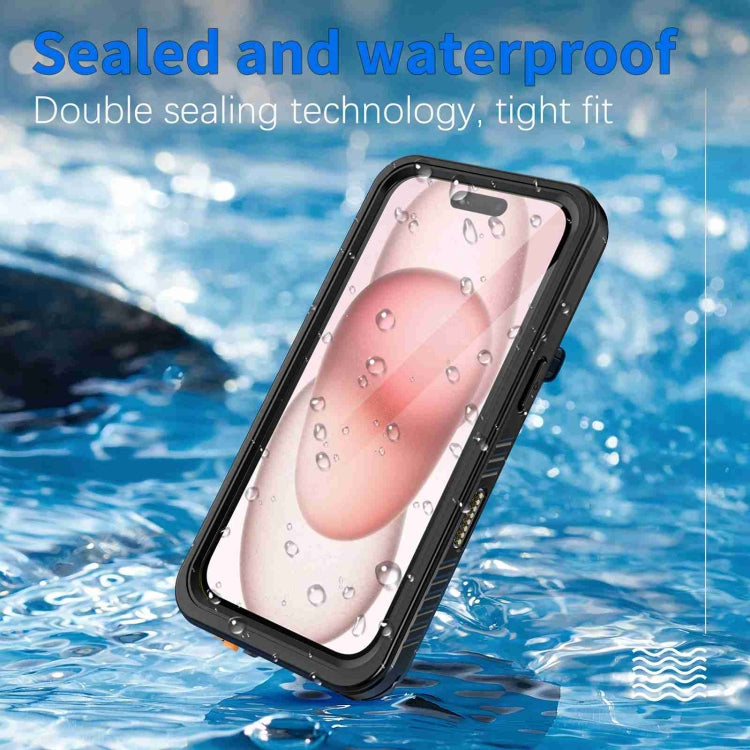For iPhone 16 Plus RedPepper IP68 Waterproof Triple-proof Phone Case - Black