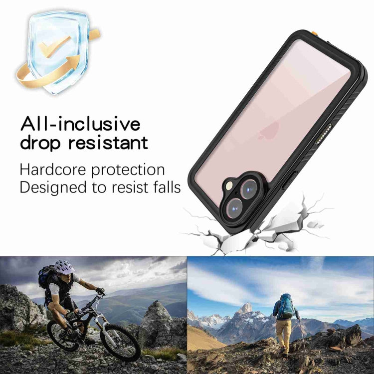 For iPhone 16 Plus RedPepper IP68 Waterproof Triple-proof Phone Case - Black