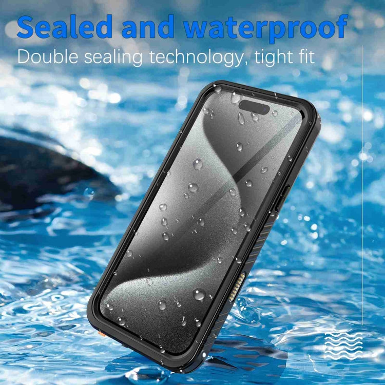 For iPhone 16 Pro RedPepper IP68 Waterproof Triple-proof Phone Case - Black