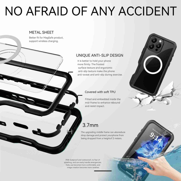 For iPhone 16 Pro Max RedPepper IP68 Waterproof Triple-proof MagSafe Phone Case