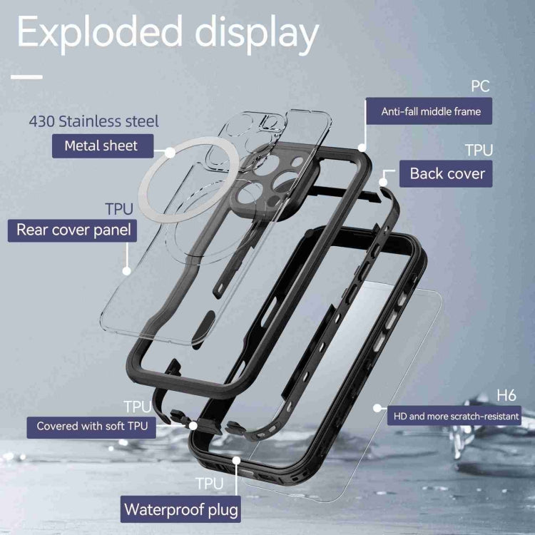 For iPhone 16 Pro Max RedPepper IP68 Waterproof Triple-proof MagSafe Phone Case