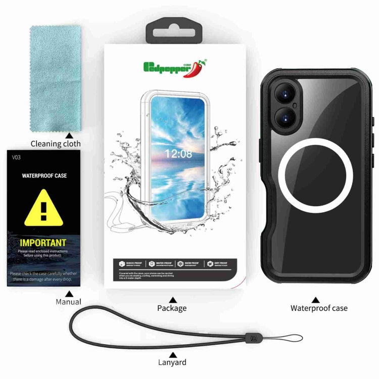 For iPhone 16 Plus RedPepper IP68 Waterproof Triple-proof MagSafe Phone Case