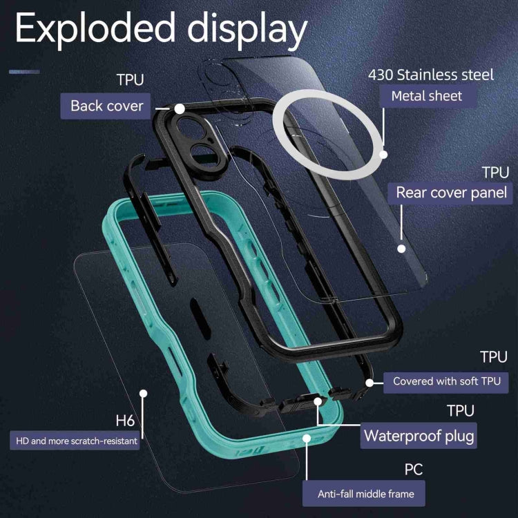 For iPhone 16 Plus RedPepper IP68 Waterproof Triple-proof MagSafe Phone Case