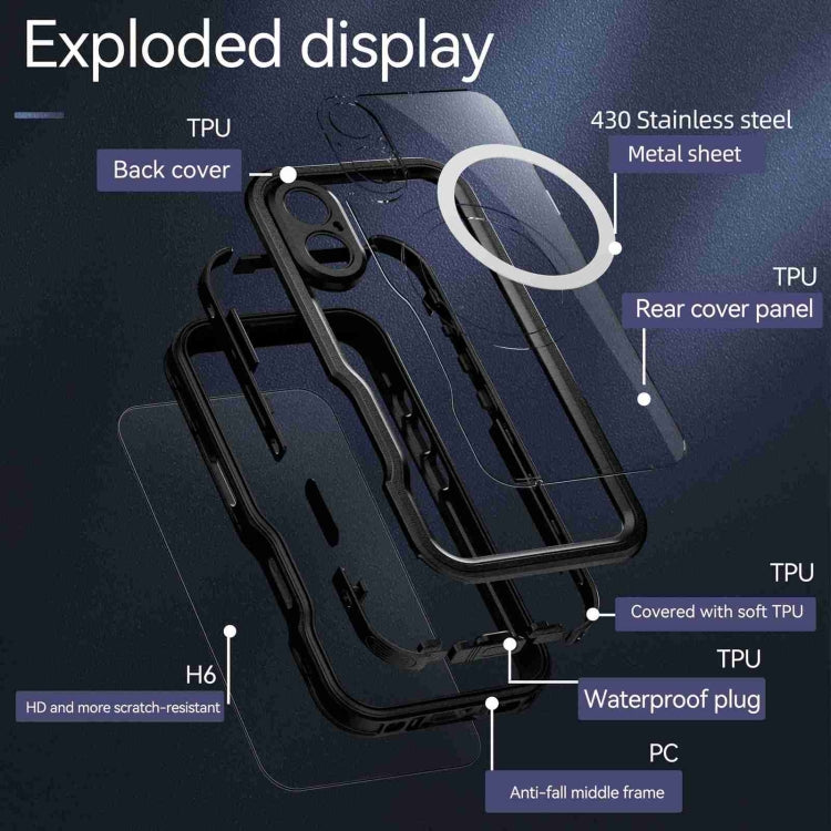 For iPhone 16 RedPepper IP68 Waterproof Triple-proof MagSafe Phone Case