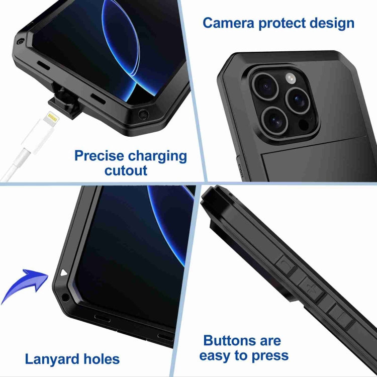 For iPhone 16 Pro RedPepper Triple-proof Metal Phone Case
