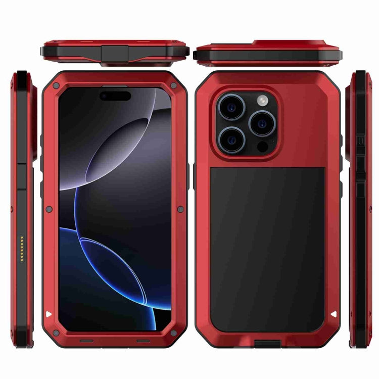 For iPhone 16 Pro RedPepper Triple-proof Metal Phone Case