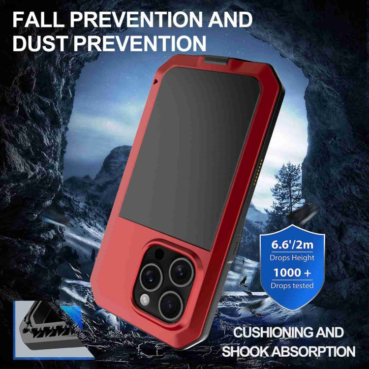 For iPhone 16 Pro RedPepper Triple-proof Metal Phone Case