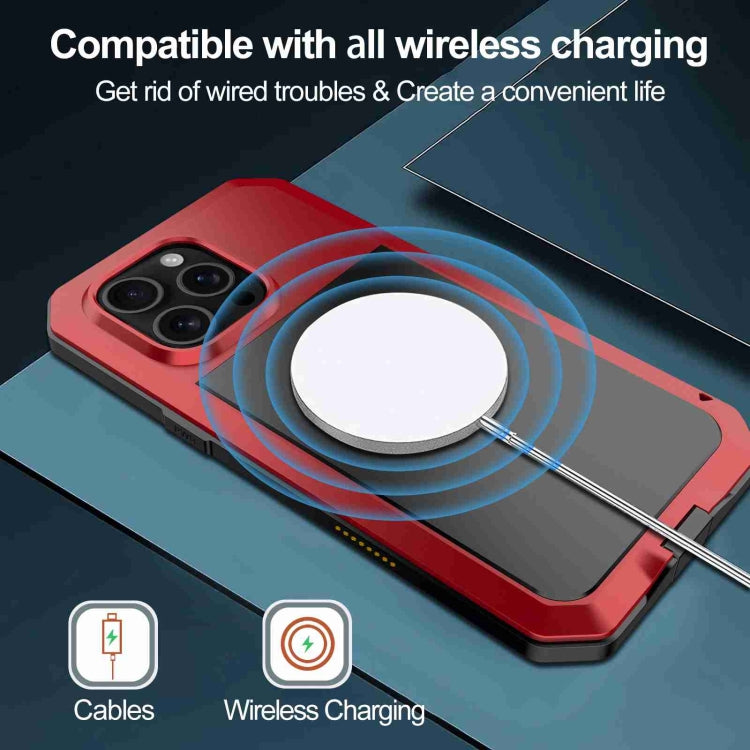 For iPhone 16 Pro RedPepper Triple-proof Metal Phone Case