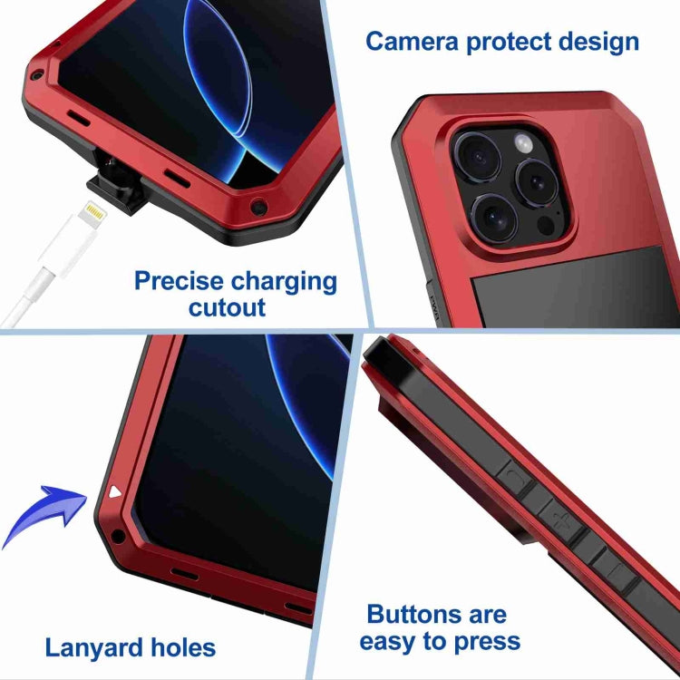 For iPhone 16 Pro RedPepper Triple-proof Metal Phone Case