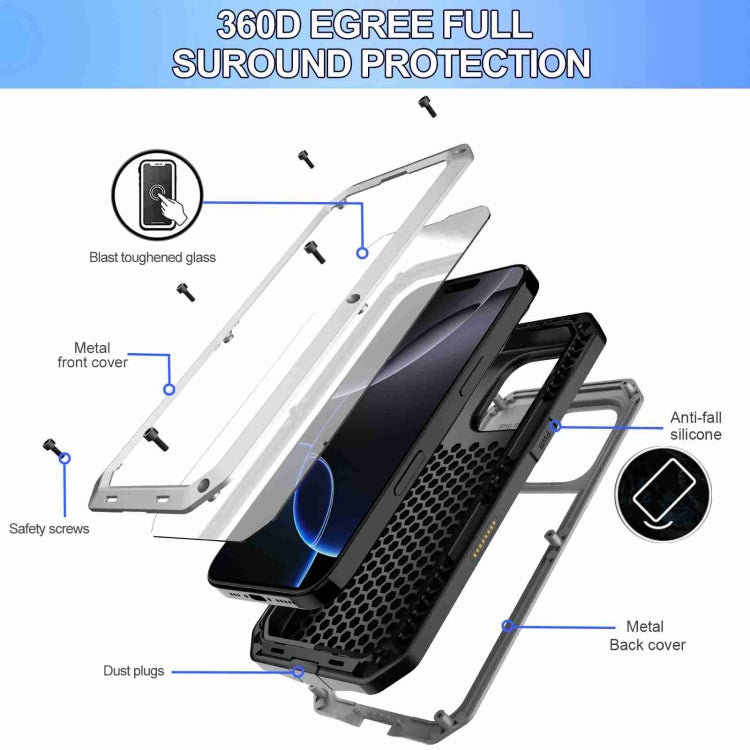 For iPhone 16 Pro RedPepper Triple-proof Metal Phone Case