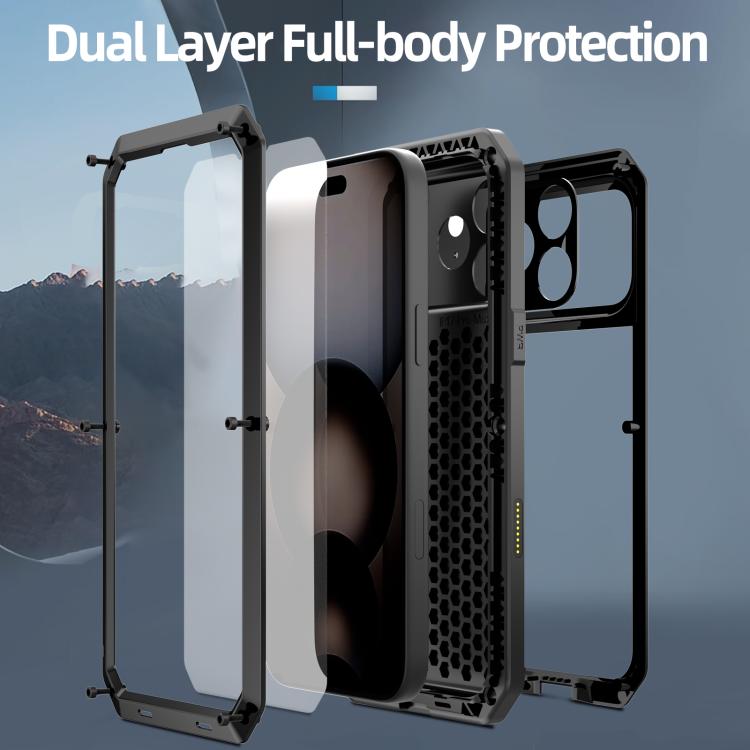 For iPhone 17 Pro Max RedPepper Triple-proof Metal Phone Case