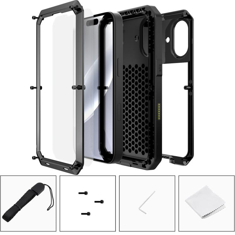For iPhone 17 RedPepper Triple-proof Metal Phone Case